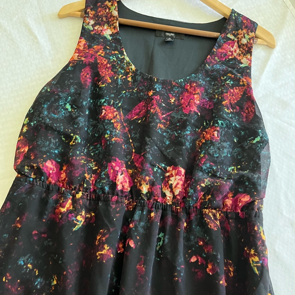 3/$15 Beautiful Mossimo abstract floral black XL dress - Picture 5 of 6